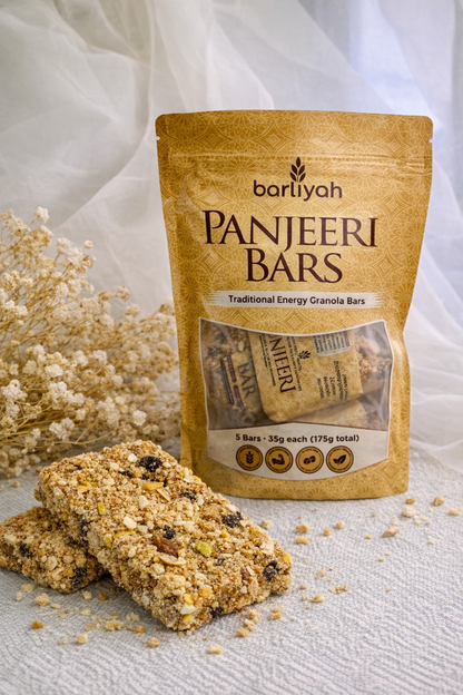 Barres Barliyah Panjeeri – Paquet de 5 | Barres de granola énergétiques traditionnelles pour la période post-partum, les modes de vie actifs et une alimentation saine