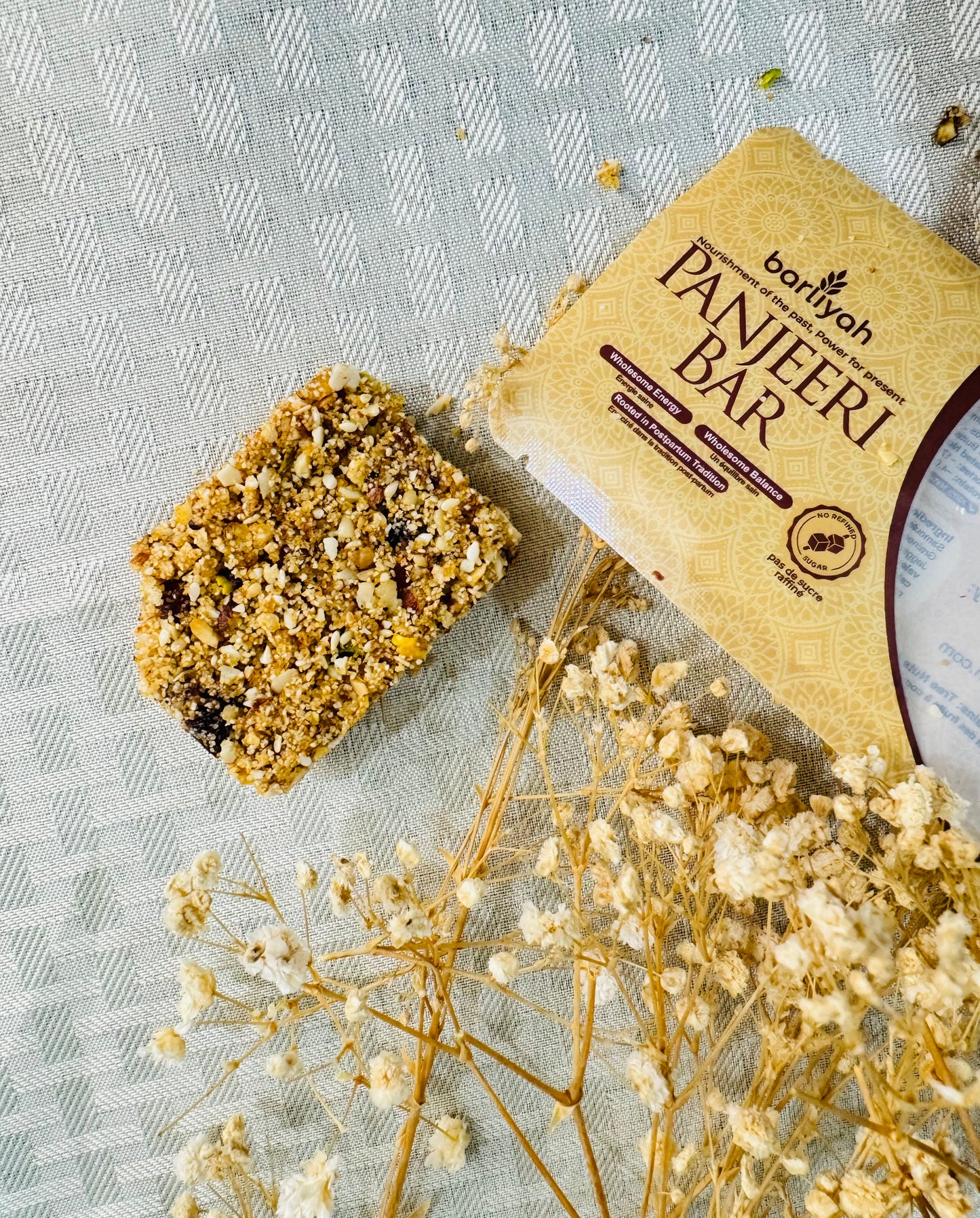 Barres Barliyah Panjeeri – Paquet de 5 | Barres de granola énergétiques traditionnelles pour la période post-partum, les modes de vie actifs et une alimentation saine